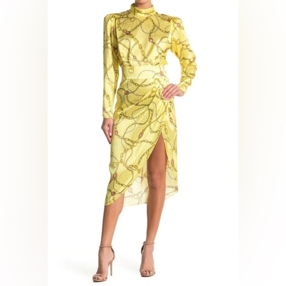 Ronny Kobo Yellow Chain Pattern Kaira Dress SZ XS - Picture 4 of 15